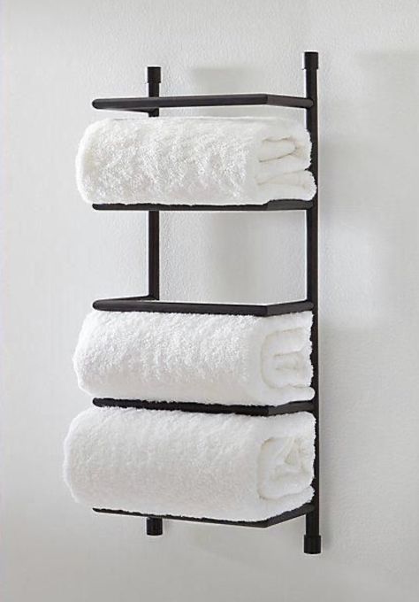 Rolled Towels Bathroom, Bathroom Storage Ideas Under Sink, Bathroom Towel Storage Ideas, Bath Towel Storage, Over The Toilet Storage, Bathroom Towel Storage, Over The Toilet, Wall Mounted Towel Rack, Bathroom Baskets