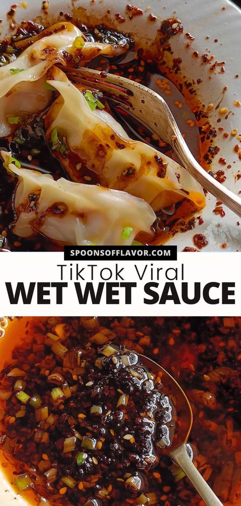 Add a flavorful kick to your meals with Wet Wet Sauce - It's so delicious, you'll want to make it again and again! #TikTokViralRecipes #trendyrecipe #sauce Wetwet Sauce, Vietnamese Sauce For Noodles, Wet Wet Sauce All Recipes, Chili Dumpling Sauce, Chinese Sauces Recipes Easy, Wet Wet Sauce Recipe, Asian Sauces Recipes, Bao Sauce, Chinese Sauces Recipes