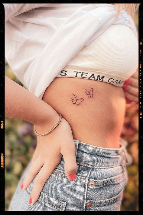 Butterfly Tattoos Inspiration. Tattoo Side Rib Women Butterfly, Butterfly Tattoos For Women Ribs, Butterfly Ribs Tattoo, Small Butterfly Tattoo Collar Bone, Butterfly Rip Tattoo, Butterfly Tattoo On Rib Cage, Butterfly Rib Tattoos For Women, Butterfly Hip Tattoos Women, Butterfly Tattoo Side Ribs