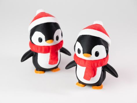 Cute Penguin with Scarf and Beanie Hat by Wallydoggy - Thingiverse 3d Printing Projects, Cute Penguin, Cute Penguins, Beanie Hat, Beanie Hats, Penguins, 3d Printing, How To Look Better, Hats