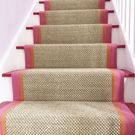 Upstairs Downstairs - bespoke runners at Rascal & Roses. Shipped worldwide. Created in the UK. Carpeted Stairs, Hal Decor, Staircase Runner, Upstairs Downstairs, Hallway Designs, Painted Stairs, Modern Staircase, Up House, House Stairs