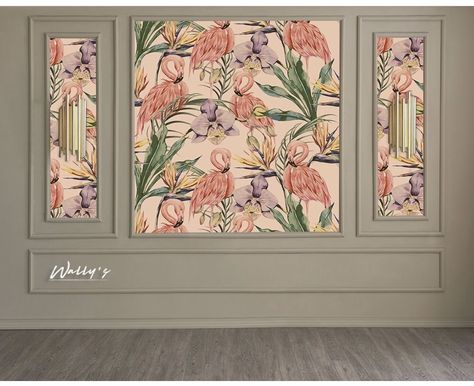 Wallpaper Panels Framed, Framed Wallpaper Panels, Bedroom Panel, Framed Wallpaper, Living Room Design Decor, Wall Molding, Wallpaper Decor, Wallpaper Bedroom, Wallpaper Panels