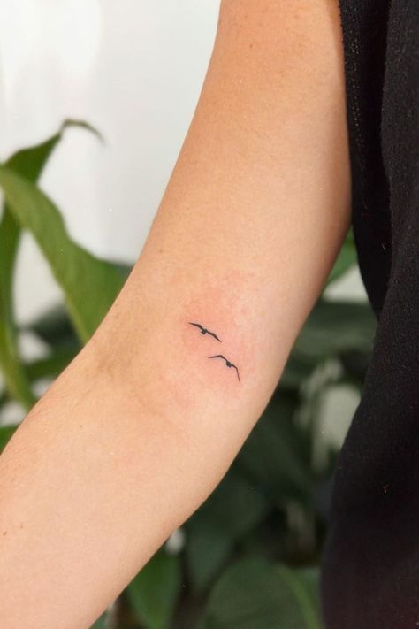 37 Best Cool Small Tattoo Ideas Tattoos Of Freedom, 2 Birds Tattoo Small, Small Bird Silhouette Tattoo, Hidable Tattoo, Two Bird Tattoos For Women, Tattoo Ideas Birds Small, Two Small Birds Tattoo, Simplistic Bird Tattoo, Small Seagull Tattoo