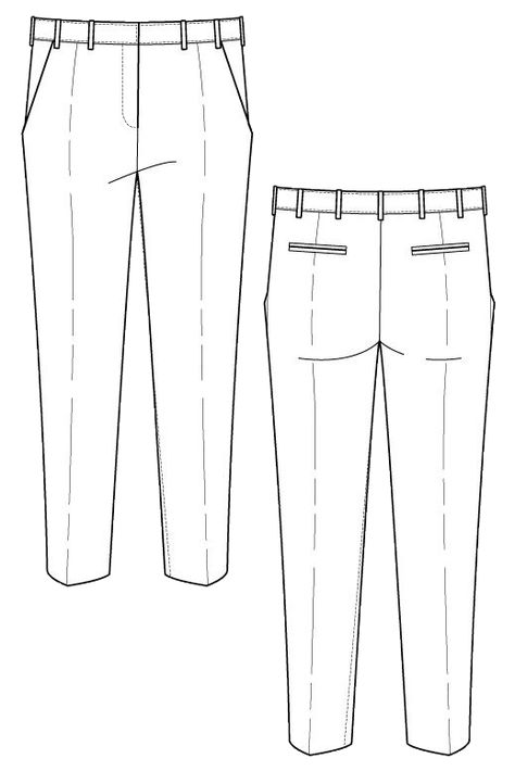 Jeans Drawing, Pants Drawing, Flat Drawings, Fashion Illustration Collage, Fashion Design Template, Sewing Pants, Clothing Sketches, Flat Sketches, Fashion Vocabulary