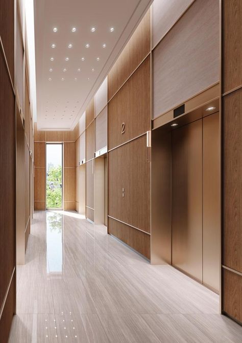 Lift Lobby Design, Elevator Lobby Design, Residential Lobby, Elevator Interior, Elevator Lobby, Corridor Design, Lobby Interior Design, Elevator Design, Desain Pantry