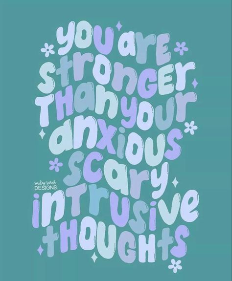 Intrusive Thoughts, You Are Stronger, Stronger Than You Think, Recovery Quotes, Happy Words, Positive Self Affirmations, Stronger Than You, Words Of Encouragement, Note To Self