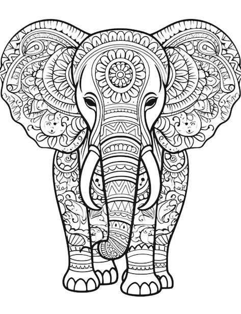 Elephant Mandala Coloring Pages Printable Images - Free Download on Freepik Photos To Coloring Pages, Mandala Art Printables, Mandala Drawing Coloring, Mandala Drawing Colourful, Mandala Coloring Pages Free Printable, Ganesh Mandala, Animal Mandala Coloring Pages, Coloring Pictures Of Animals, Mandalas Coloring Pages