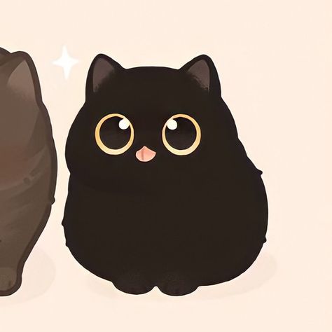 Chibi Cat Kawaii, Chibi Cat Drawing, Cute Chibi Cat, Chibi Cats, Kawaii Black Cat, Wallpaper Gatos, Black Cat Drawing, Kitten Drawing, Chibi Cat