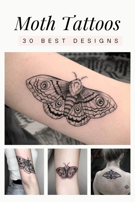 Pretty Moth Tattoo Design, Illustrative Butterfly Tattoo, Cute Tattoo Sleeve Ideas, Moth And Light Tattoo, 3d Moth Tattoo, Luna Moth Tattoos For Women, Moth Tattoos For Women Arm, Moth Butterfly Tattoo Design, Bogong Moth Tattoo