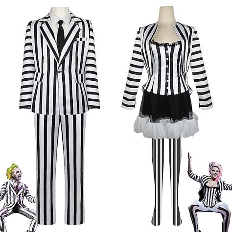 Beetlejuice Pattern, Beetlejuice Cosplay, Masquerade Event, Carnival Masquerade, Costume Vert, Cosplay Costumes For Men, Womens Cosplay, Beetlejuice Beetlejuice, Hat Types