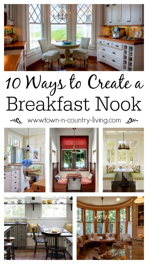 10 Ways to Create a Charming Breakfast Nook Kitchen Nook Alternatives, Farmhouse Kitchen With Breakfast Nook, Corner Booth Breakfast Nook, Breakfast Nook Craftsman, Kitchen Nook Floor Plans, Kitchen Nook With Cabinets, Expanding Kitchen Into Breakfast Nook, Kitchen Alcove Ideas Dining Nook, Breakfast Nook To Pantry