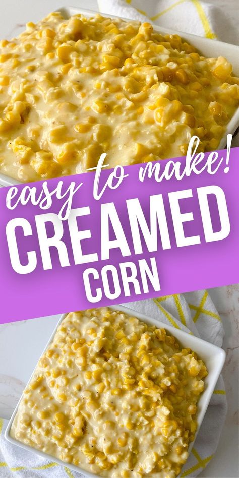 Cream Style corn made from scratch is a game changer. You will truly never eat it any other way again. It is so fast, easy and incredible. Creamer Corn Recipe, Diy Cream Corn, Diy Creamed Corn, Canning Cream Style Corn, Homemade Cream Style Corn, Cream Style Corn Recipe, Cream Corn Recipe, Birthday Sushi, Homemade Cream Corn