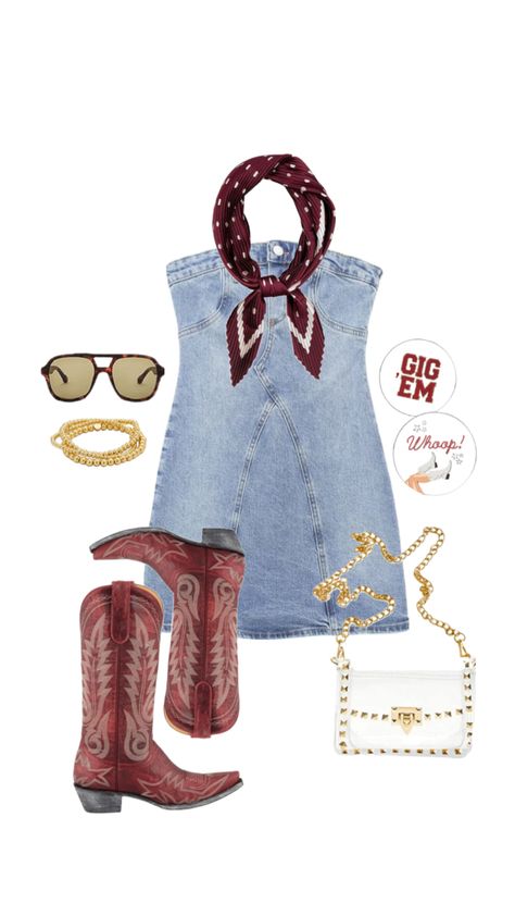 Aggie Gameday Outfit, Auburn Gameday Outfit, Cowgirl Halloween Costume, Summer Country Concert Outfit, College Gameday Outfits, Cowgirl Style Outfits, Look Boho Chic, Festival Outfits Rave, Tailgate Outfit