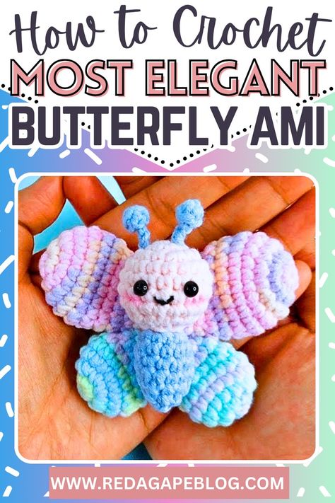 Crochet Butterfly Free Pattern Amigurumi, Butterfly Amigurumi Free Pattern, Butterfly Amigurumi, Plushie Ideas, Crochet Butterfly Free Pattern, Butterfly Crochet, Class Gifts, Crochet Butterfly Pattern, Crochet Butterfly