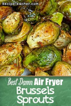 Air fryer Brussels sprouts seasoned to perfection with Parmesan cheese and ranch seasonings. Crispy on the outside, tender on the inside and full of awesome flavors everyone will love. Crispy Brussel Sprouts Air Fryer, Air Fryer Brussel Sprouts, Air Fryer Brussels Sprouts, Crispy Brussel Sprouts, Air Fryer Recipe, Air Fried Food, Air Fryer Oven Recipes, Sprout Recipes, Air Fryer Dinner Recipes