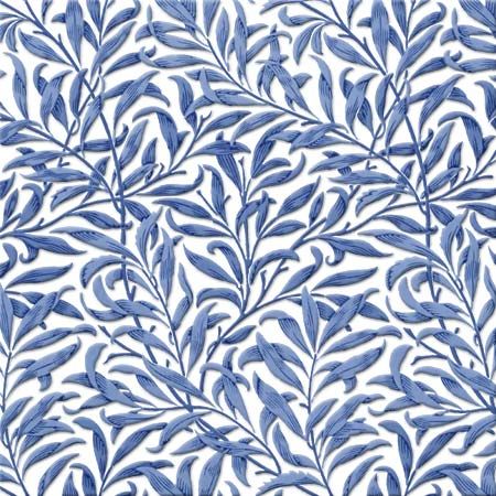 William Morris willow pattern in blue Arts And Crafts Tiles, Sore Eyes, 카드 디자인, Willow Pattern, Black And White Background, Oil Cloth, Typography Art, Designers Guild, Victoria And Albert Museum