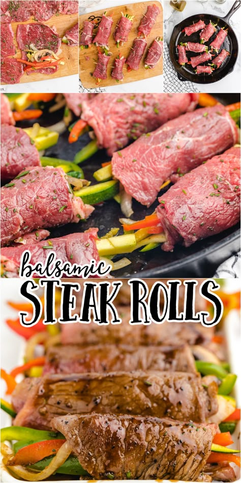 Sliced Steak Recipes, Sliced Beef Recipes, Balsamic Glazed Steak Rolls, Glazed Steak, Sizzle Steak Recipes, Sirloin Recipes, Steak Dinners, Round Steak Recipes, Steak Rolls