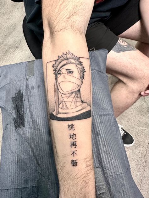 Zabuza Tattoo Ideas, Manga Style Tattoo, Zabuza Tattoo, Anime Style Tattoos, Manga Panel Tattoos, Naruto Tattoo Ideas, Naruto Tattoos, Pokemon Tattoos, Pokemon World