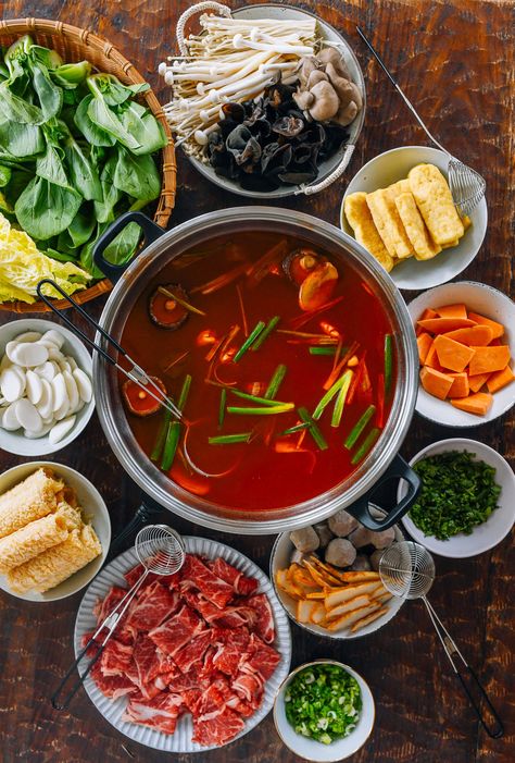 Hot Pot Soup Base Recipe, Hot Pot Dipping Sauce, Hot Pot Soup Base, Soup Base Recipe, Chinese Hotpot, Hot Pot Soup, Popular Chinese Dishes, Hot Pot Recipe, Woks Of Life