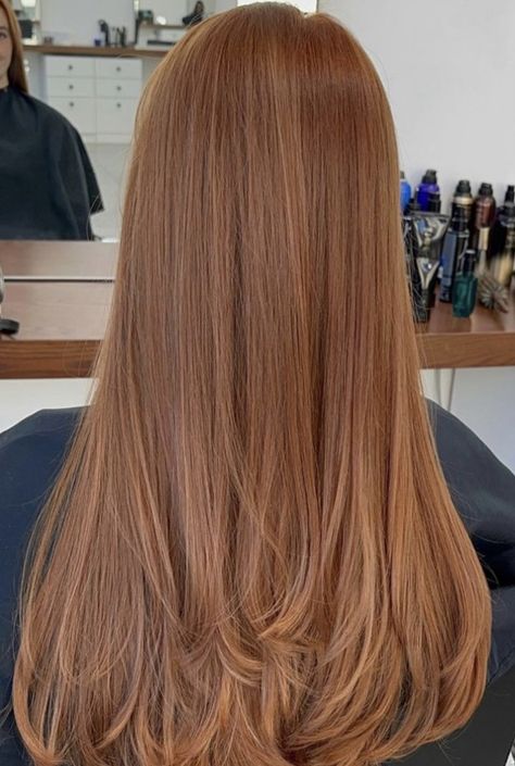 Haircut For Ginger Hair, Ginger Hair On Brunette, Different Ginger Hair Colors, Faded Copper Hair, Brunette Ginger Highlights, Donna Suits Hair, Copper Hair On Brunettes, Copper Hair Gloss, Copper Gloss Hair