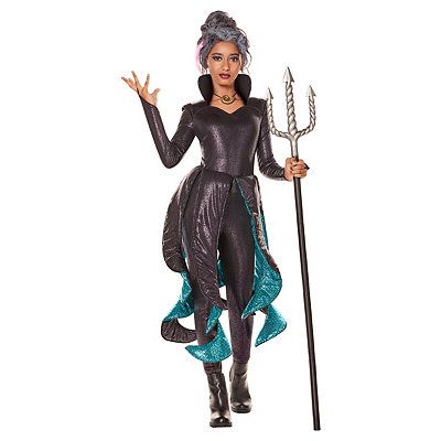 Adult Ursula Jumpsuit Costume - The Little Mermaid - Spirithalloween.com Halloween Spirit Store, Home Halloween Costumes, Sister Costumes, Ursula Costume, Glitter Jumpsuit, Little Mermaid Costume, Purple Jumpsuit, Mermaid Kids, Baby Costumes Girl