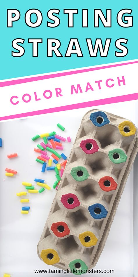 Develop fine motor skills with this easy egg carton color sort activity for toddlers. All you need are 5 minutes and some craft supplies. Help your kids learn colors, fine motor skills, vocabulary and more #finemotor #toddlers Egg Carton Fine Motor Activities, Fine Motor Egg Carton, Fine Motor Sorting Activities, Color Fine Motor Activities Preschool, Egg Carton Activities For Toddlers, Easy Fine Motor Activities Preschool, Egg Carton Activities, Colors Activities For Kids, Sorting Activities For Preschool