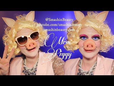 Miss Piggy Makeup Tutorial inspired by Disney Muppets most wanted movie Miss Piggy Makeup, Snowman Face Paint, Elsa Makeup Tutorial, Miss Piggy Costume, Face Paint Party, Face Paint Tutorial, Snazaroo Face Paint, Wanted Movie, Muppets Most Wanted