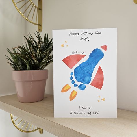 Toddlers Fathers Day Cards, Father’s Day Hand And Footprint Cards, Baby Footprint Father’s Day Gift, Father’s Day Card Footprint, Footprint Cards For Dad, Dad Arts And Crafts Father's Day, Foot Print Fathers Day Gifts, Fathers Day Cards For Babies, Handmade Fathers Day Cards From Kids