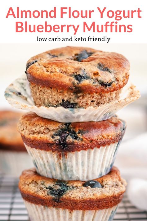 Almond Flour Blueberry, Almond Flour Blueberry Muffins, Blueberry Yogurt Muffins, Oatmeal Chocolate Chip Muffins, Almond Flour Muffins, Blueberry Yogurt, Yogurt Muffins, Slender Kitchen, Pantry Ingredients