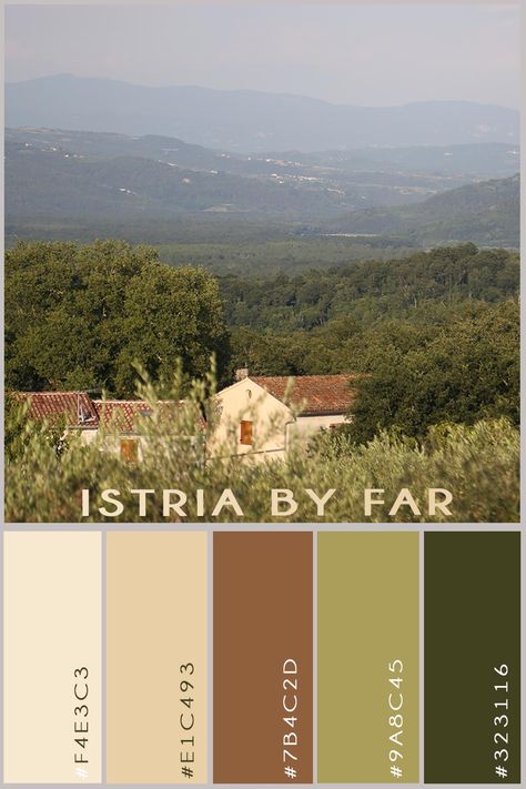 Landscape Colour Palette, Color Palette Landscape, Istria Croatia, Create Color Palette, Nature Color Palette, Design Seeds, Perfect Palette, Aesthetic Colors, Colorful Garden