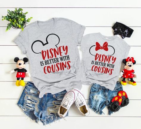 Disney Shirts For Cousins, Disney Is Better With Cousins, Cousin Disney Trip Shirts, Large Group Disney Shirts, Disney Family Vacation Shirts 2024, Cousin Disney Shirts, Disney Cousin Shirts, Family Disney Shirts Ideas, Disney Family Matching Shirts