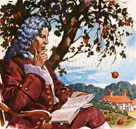 On this day 25th September, 1887, Sir Isaac Newton published his theories on gravitation Isaac Newton Illustration, Isaac Newton Art, Sir Isaac Newton, Newton Photo, Chemistry Art, Apple Illustration, Scientific Revolution, Newtons Laws, Famous Scientist