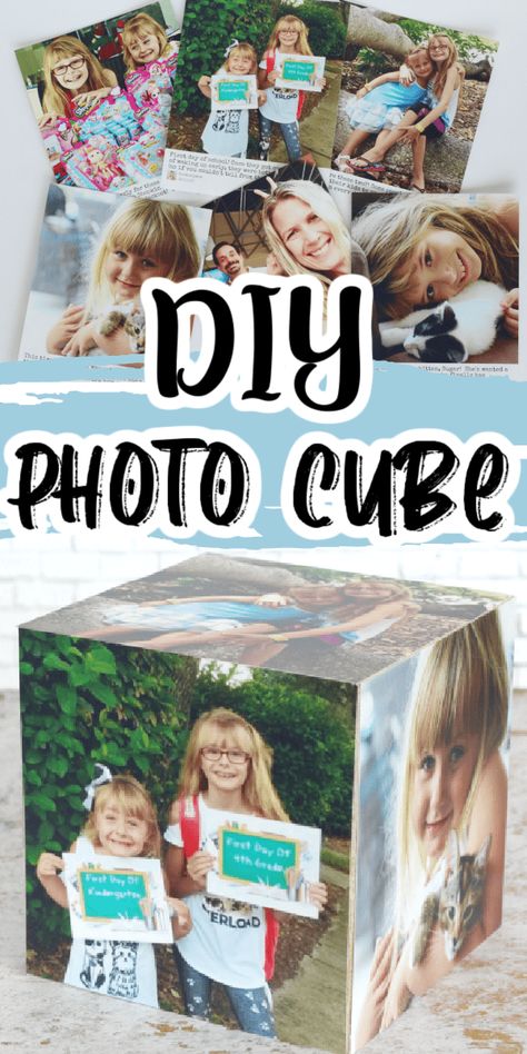 Christmas Presents For Grandparents, Diy Photo Cube, Picture Cube, Photo Transfer To Wood, Photo Gifts Diy, Photo Cube, Photo Cubes, Creative Kids Crafts, Present For Grandparents