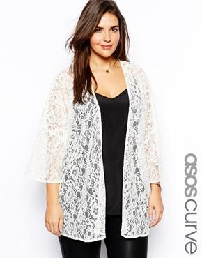 Plus size clothing | Plus size fashion for women | ASOS Gilet Kimono, Bolero Cardigan, Lace Blazer, Plus Size Fall, Plus Size Cardigans, Lace Kimono, Lace Cardigan, Plus Size Fashion For Women, Lightweight Cardigan