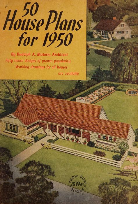 50 house plans for 1950 : Matern, Rudolph A. (Rudolph Albert), 1912- architect : Free Download, Borrow, and Streaming : Internet Archive Old House Plans, 50s House, Columbia University Library, Vintage Floor Plans, House Plans For Sale, Text Icons, House Book, Craftsman House Plans, House Blueprints