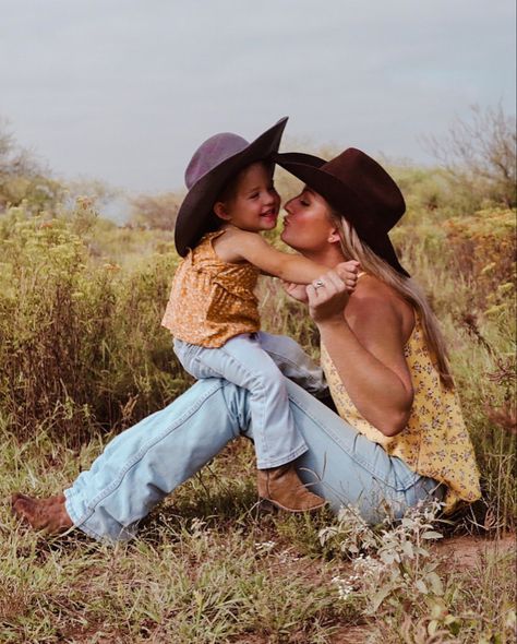 Country Mommy And Me Photo Shoot, Western Sibling Pictures, Mom And Son Cowboy Photoshoot, Mother Son Western Photos, Country Lifestyle Aesthetic Family, Baby Cowgirl Photoshoot, Western Mom And Son Photos, Mommy And Me Western Photoshoot, Country Mom And Daughter