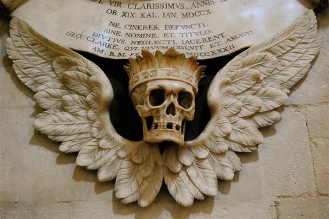 Winged Skull - Christ Church Cathedral Gilded Lily, Easy Clay Sculptures, Skull Reference, Winged Skull, Holiday Halloween, Beating Heart, A Skull, Six Feet Under, Oxford University