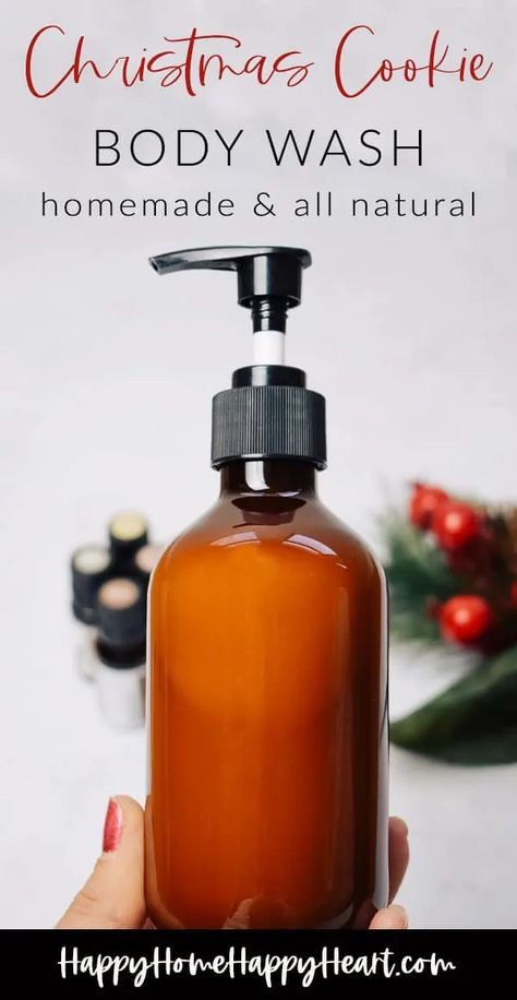 This Christmas Cookie body wash with essential oils smells so good. It is one of my favorite homemade body wash recipes. You'll love this diy body wash made with castile soap. This diy holiday body wash also makes a great homemade Christmas gift! Christmas Body Wash, Cookie Body Wash, Natural Body Wash Recipe, Homemade Body Wash Recipe, Body Wash Recipe, Diy Christmas Cookies, Diy Body Wash, Homemade Body Wash, Natural House