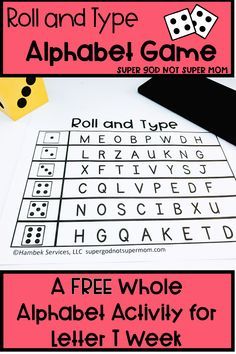 Do you want to teach your preschool or kindergarten students letter recognition? This roll and type game is one of many hands on, whole alphabet games we are sharing with you. Click through for the details and to grab your FREE printable today! #preschool #letteroftheweek #letteractivity #alphabet Preschool Alphabet Activities, Preschool Alphabet, Spanish Alphabet, Free Preschool Printables, Pre Writing Activities, Kindergarten Readiness, Alphabet Games, Worksheets Preschool, Letter Tracing