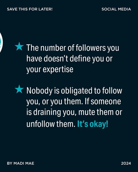 PSA: Your mental health and wellness is worth more than any number of likes, comments, followers, or even mental drain. Social media is so draining. We (speaking for my generation) spent so much time learning social media and wanting to fit the algorithm when all along, it never mattered. I remember what it was like, and even now, social media is so noisy… it made me think of things I wish I knew when trying to figure out the impact of socials on my life: 🎈 The number of followers you have ... My Generation, I Wish I Knew, Creative Director, Drain, Health And Wellness, Branding Design, Social Media, Media, Health