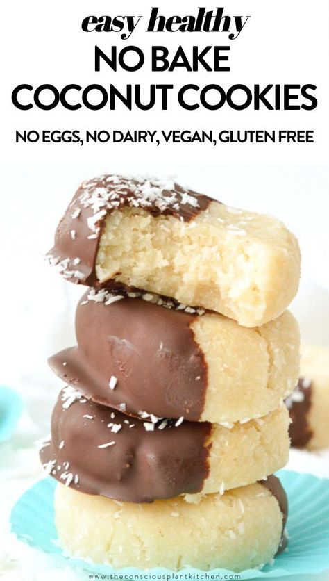 No Bake Coconut Cookies, Dessert Recipes Healthy, Deserturi Raw Vegan, Recipes Deserts, Healthy Vegan Cookies, Birthday Recipes, Dessert Inspiration, Ketogenic Desserts, Vegan Ideas