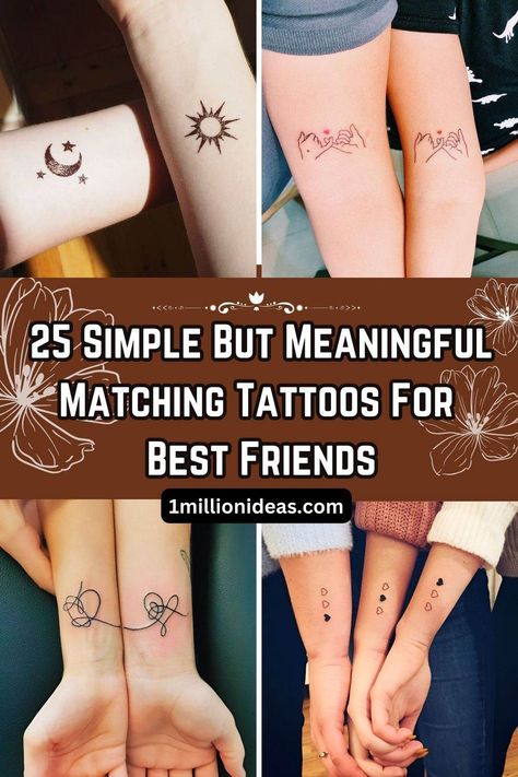 25 Simple But Meaningful Matching Tattoos For Best Friends Bestie Tattoos Bff, Short Hairstyles Japanese, Meaningful Matching Tattoos, Unique Friendship Tattoos, Matching Tattoos Ideas, Best Friend Symbols, Best Friend Symbol Tattoo, Best Friend Matching Tattoos, Friendship Tattoos For 3