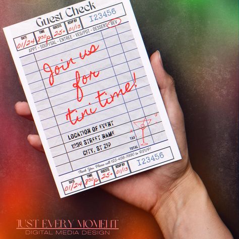 Try something cool and neat for your next party or get-together! 🥳 Custom party invites in the form of a Guest Check ticket 🧾 like the ones from your favorite diner!! 🤩 Check out my Etsy shop - link in bio! Guest Check, Party Invites, Custom Party, Diner, Party Invitations, Link In Bio, The One, Digital Prints, Etsy Shop