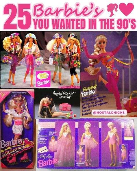 Barbie Long Hair, 90s Nostalgia Aesthetic, 90s Toys Nostalgia, 1980s Barbie Dolls, Barbie Doll Car, My Size Barbie, 90s Theme Party Outfit, Nostalgia Toys, Barbie Booklet