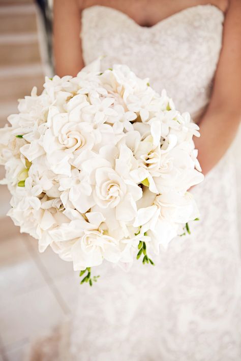 Winter White Wedding Bouquets White Winter Wedding, Bouquet Bride, Summer Wedding Bouquets, Wedding Bouquets Bride, White Gardenia, All White Wedding, White Bridal Bouquet, White Wedding Bouquets, White Wedding Flowers