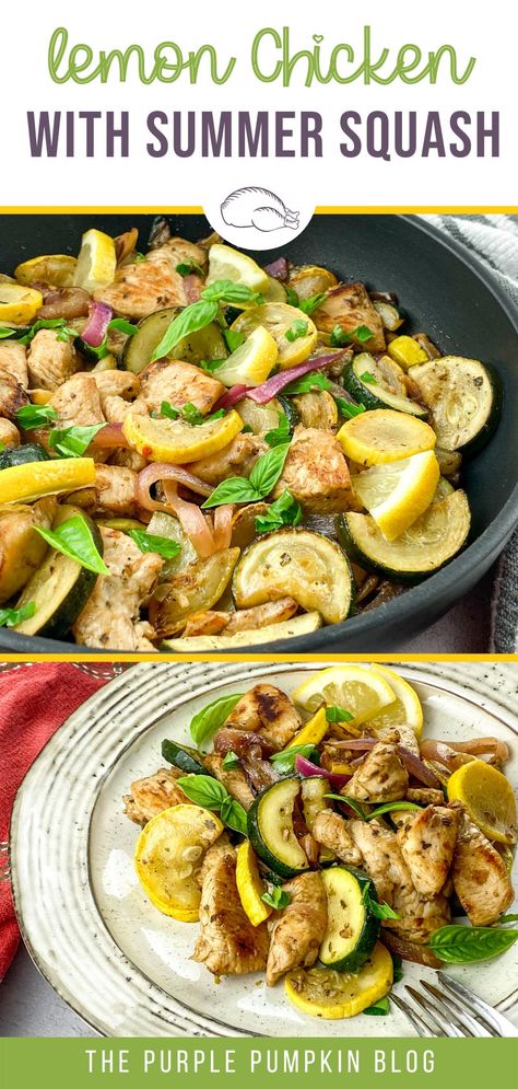 One-pan meals are always a winner as it means less stress and less mess, and this delicious One-Pan Lemon Chicken is a popular midweek choice. It is a 30-Minute Recipe, perfect for preparing after a long day at work when you crave something nutritious and uplifting, but don’t want to spend hours slaving over the proverbial stove. As the name suggests, it is all cooked in one pan, so sling in your chicken breasts, garlic, lemon, zucchini, and yellow squash for a flavorsome mid-week treat. Sauteed Chicken Recipes, Zucchini And Yellow Squash, Healthy Squash Recipes, Chicken Squash, Clean Dinner Recipes, Squash And Zucchini, Summer Squash Recipes, Yellow Squash Recipes, Clean Dinners