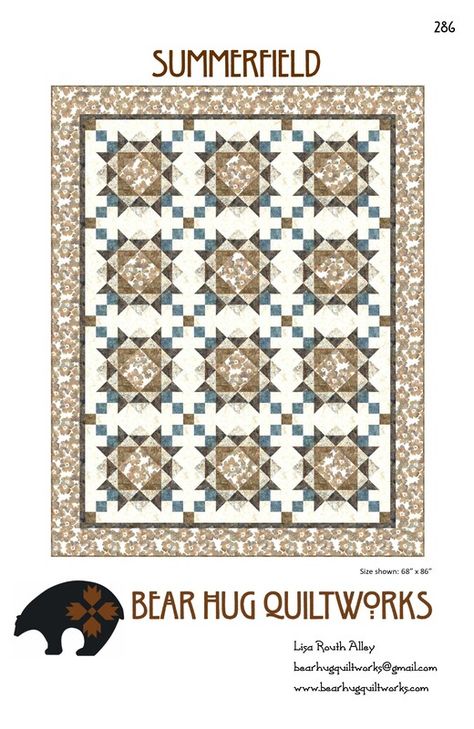 Historical Quilt Patterns, Black Bear Quilt, Grizzly Gulch Quilt Patterns, Bears Paw Quilts, Scrappy Bear Cabin Quilt Pattern, Bear Mountain Cabin Quilt Pattern, Historical Quilts, Baby Lock Sewing Machine, Janome Sewing Machine