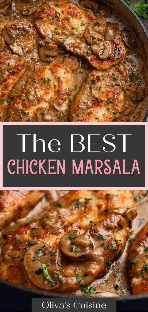 Creamy Chicken With Bacon, Chicken Marsala With Bacon, Easy One Pan Chicken Marsala, Chicken For Supper Ideas, Chicken Marsala With Mashed Potatoes, Creamy Chicken Dutch Oven Recipes, Chicken Marsala Dutch Oven, Chicken Marsala Baked In Oven, Chicken Marsala Without Cream