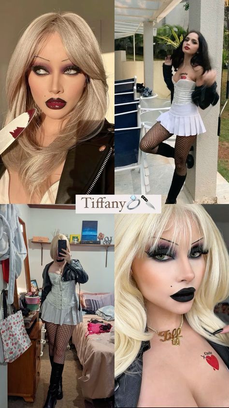 90s Horror Halloween Costumes, Womens Horror Cosplay, Tiffany Bride Costume, Tiffany Costume Black Women, House Wife Costume Halloween, Chucky Tiffany And Glen Costumes, Tiffany Costume Ideas, Tiff Halloween Costume, 80s Horror Halloween Costumes