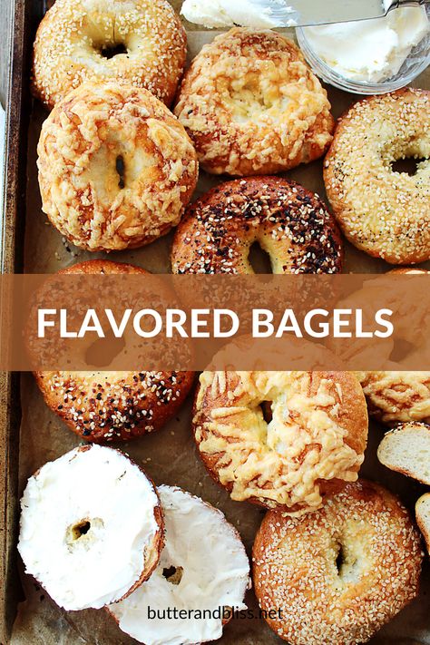 Asiago Bagels Recipe Homemade, Sesame Bagel Recipe, Toppings For Bagels, Cranberry Bagels Recipe, Onion Bagel Recipe, Bagel Dogs Recipe, Diy Bagels Homemade, Bagel Types, Bagel Flavor Ideas